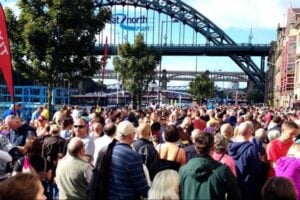 Crowds on Newcastle Quayside for the Great North Run in 2013