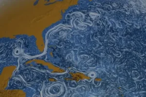 swirls of eddys in ocean currents