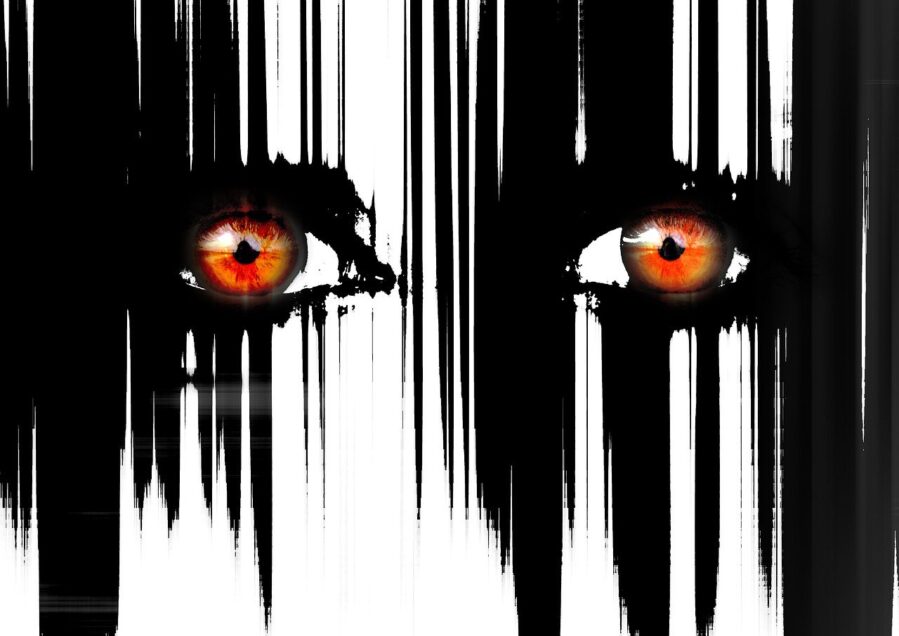 An illustration of fear, focusing on the eyes