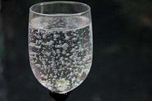 glass of carbonated water