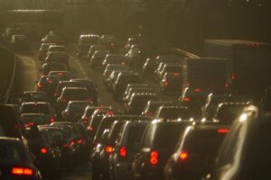 hazy view of traffic