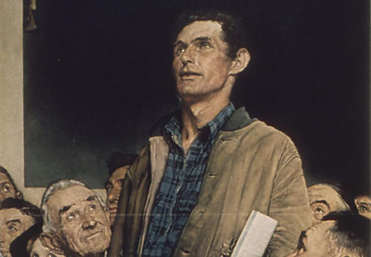 Norman Rockwell Freedom of Speech painting
