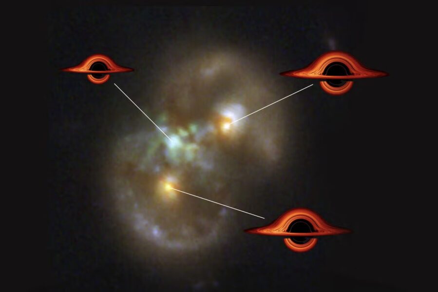 Cosmic Collision Creates Black Hole in No-Man's Land Between Galaxies