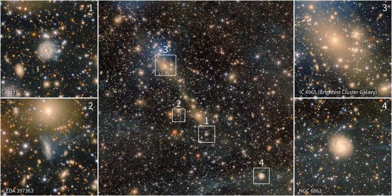 Abell 3667 is a massive cluster of galaxies that are actively crashing together.