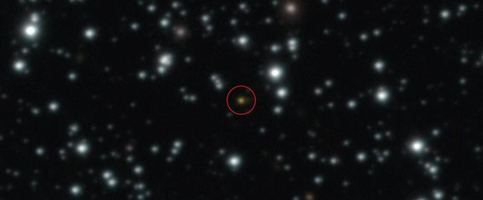 The orange dot at the centre of this image is a powerful explosion that repeated several times over the course of a day, an event unlike anything ever witnessed before.