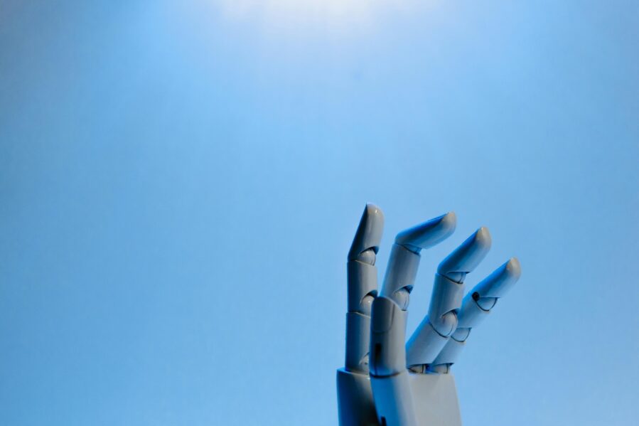 robotic hand reaching up