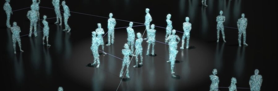 abstract illustration of people in outline form