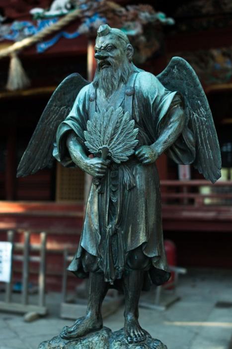 In Japanese folklore, tengu are supernatural beings that inhabit mountains and deep forests.