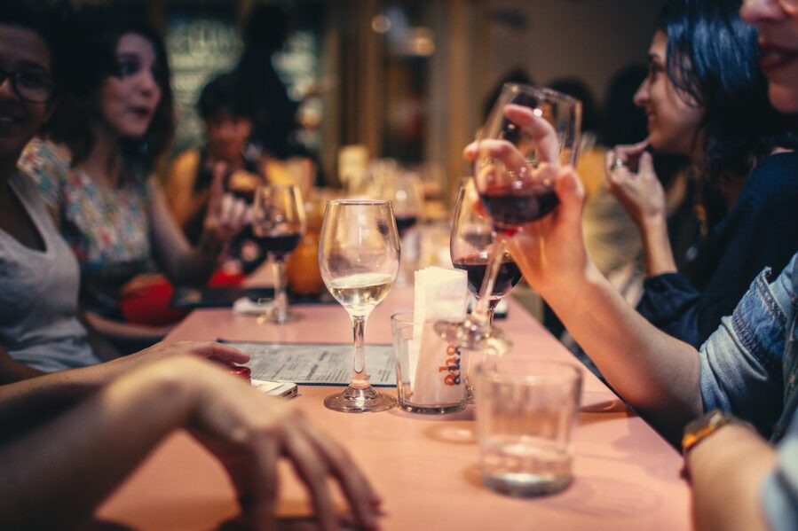 tourists at a restauranr