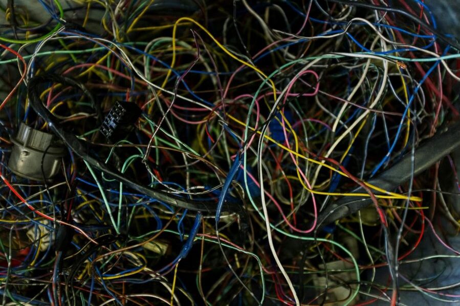 chaotic mess of wires