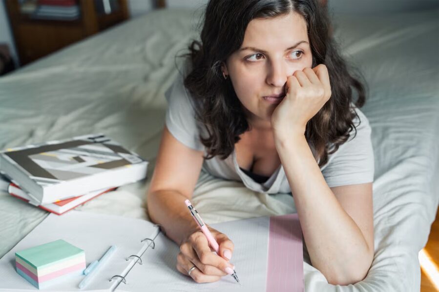 woman looking thoughtful