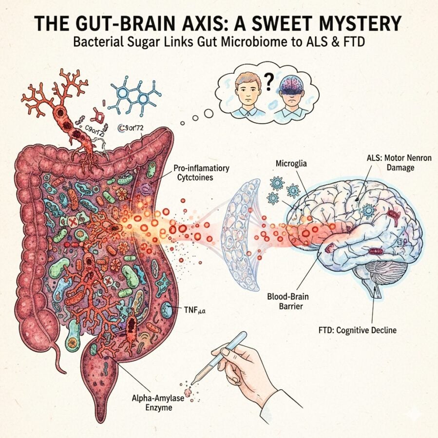 Gut Bacteria Are Making a Sugar That Attacks the Brain
