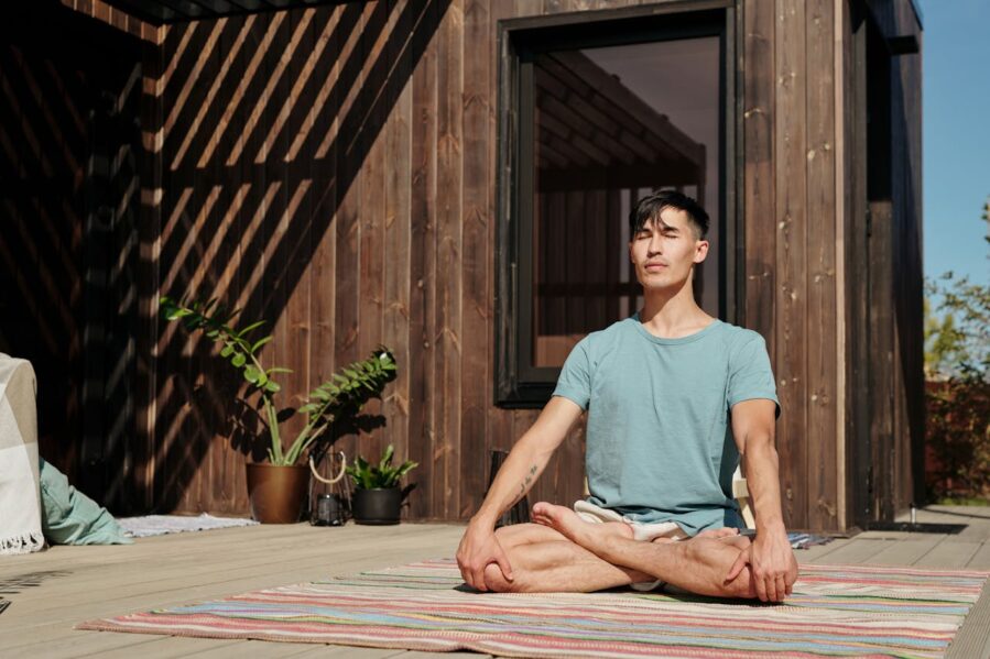 man in lotus pose