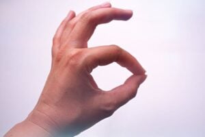 ok sign by a human hand