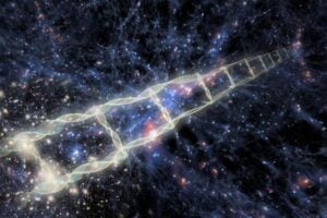 This artist's illustration shows the cosmic distance ladder — a series of overlapping methods astronomers use to measure distances across the universe.