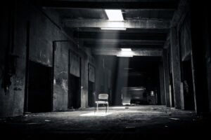 spooky abandoned building