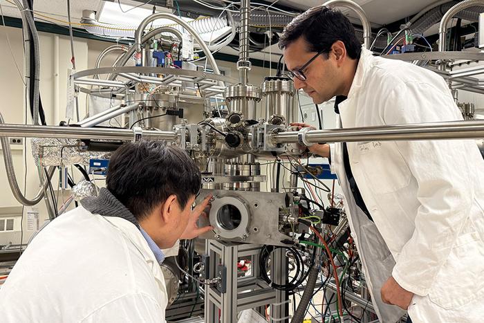 Seung Gyo Jeong (left) and senior author Bharat Jalan (right) have created a new path toward tunable catalysis and electronics in this latest paper.