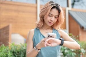 Study participants collected data about their moods and daily habits using a smartwatch and a phone app. Photo credit: iStock/BongkarnThanyakij
