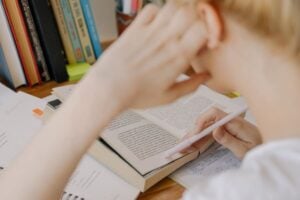 student studying