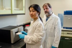 Qiaofeng Ye, left, and Idan Shalev, the lead and senior authors of this research, in their laboratory at Penn State University Park. Credit: Dennis Maney / Penn State. Creative Commons