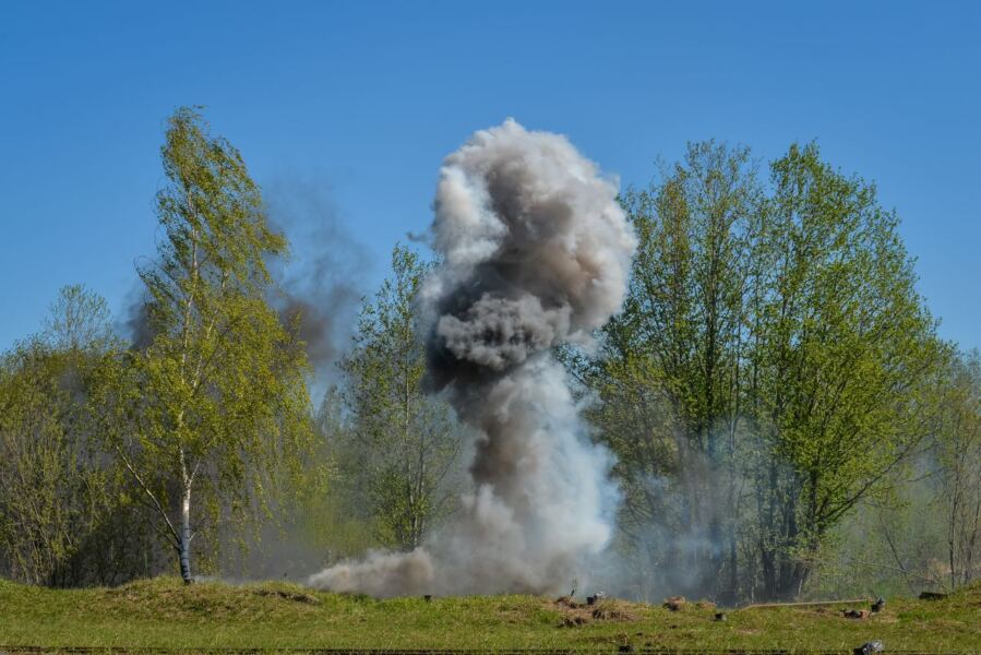 explosion in woodland