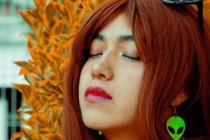 psychedelic girl with eyes closed
