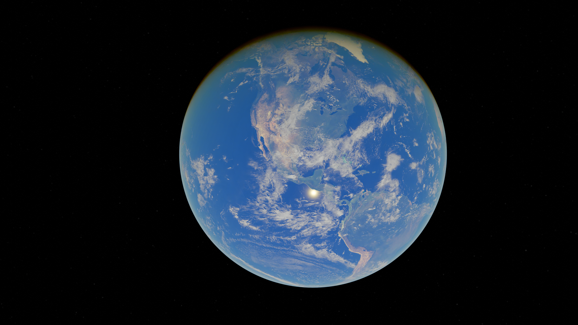 Representative view of Earth and sunlight from space