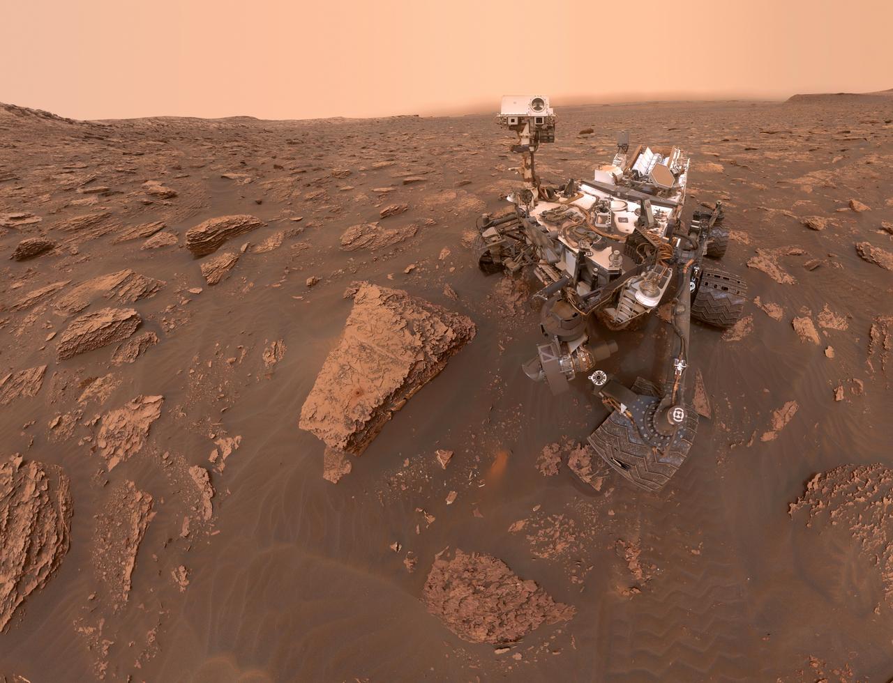 NASA's Curiosity rover taking a self-portrait in Gale Crater on Mars