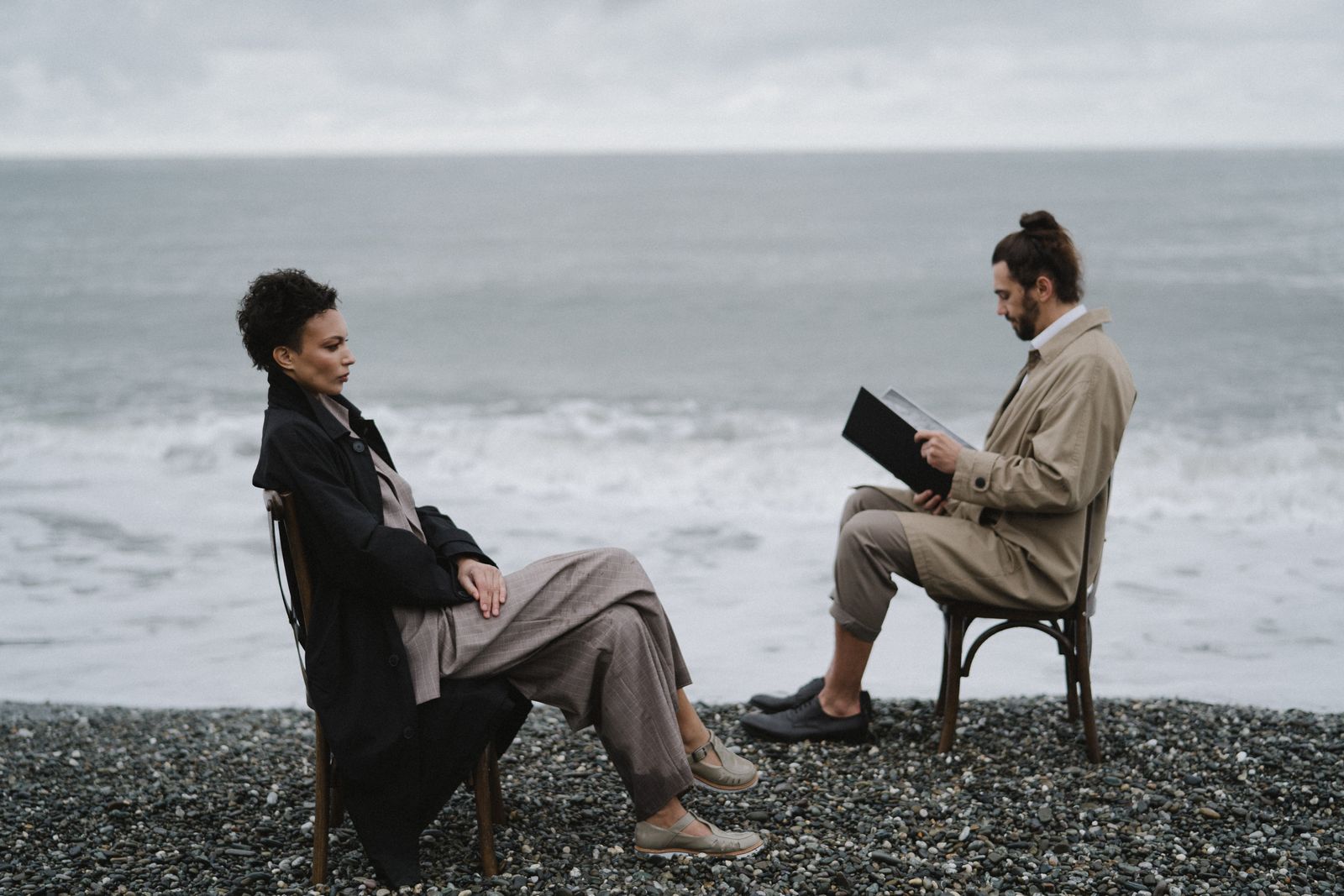two people talking calmly