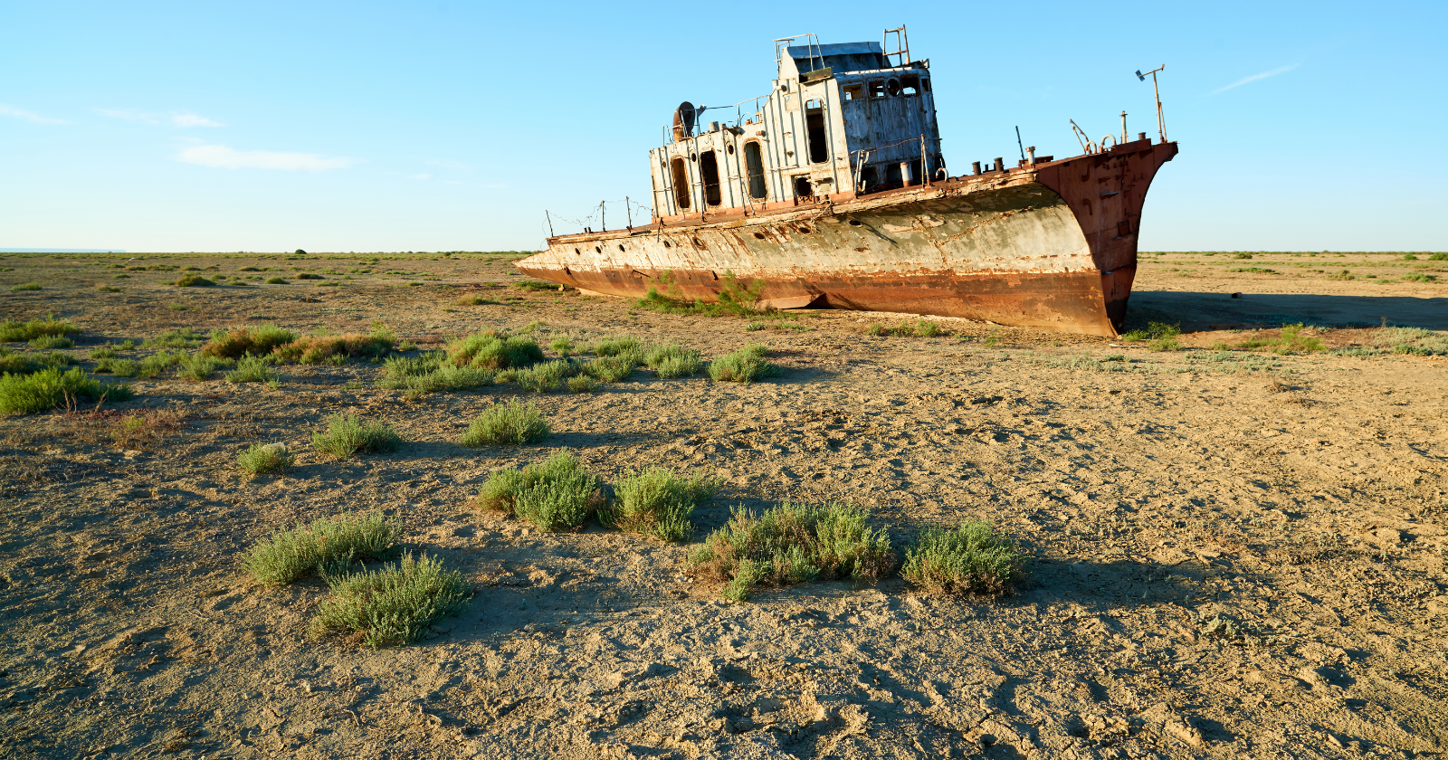 Soviet planners cut irrigation canals into the two rivers feeding the Aral Sea in the 1960s to grow cotton in the desert. The world's fourth largest lake lost about 90 percent of its water, and its fishing fleet now sits on dry salt