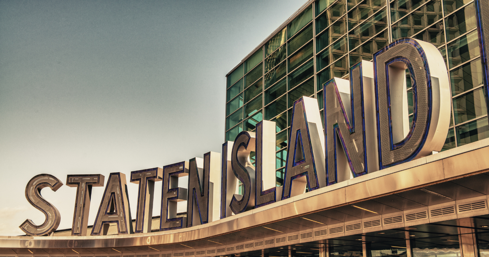 Staten Island sign on a terminal building